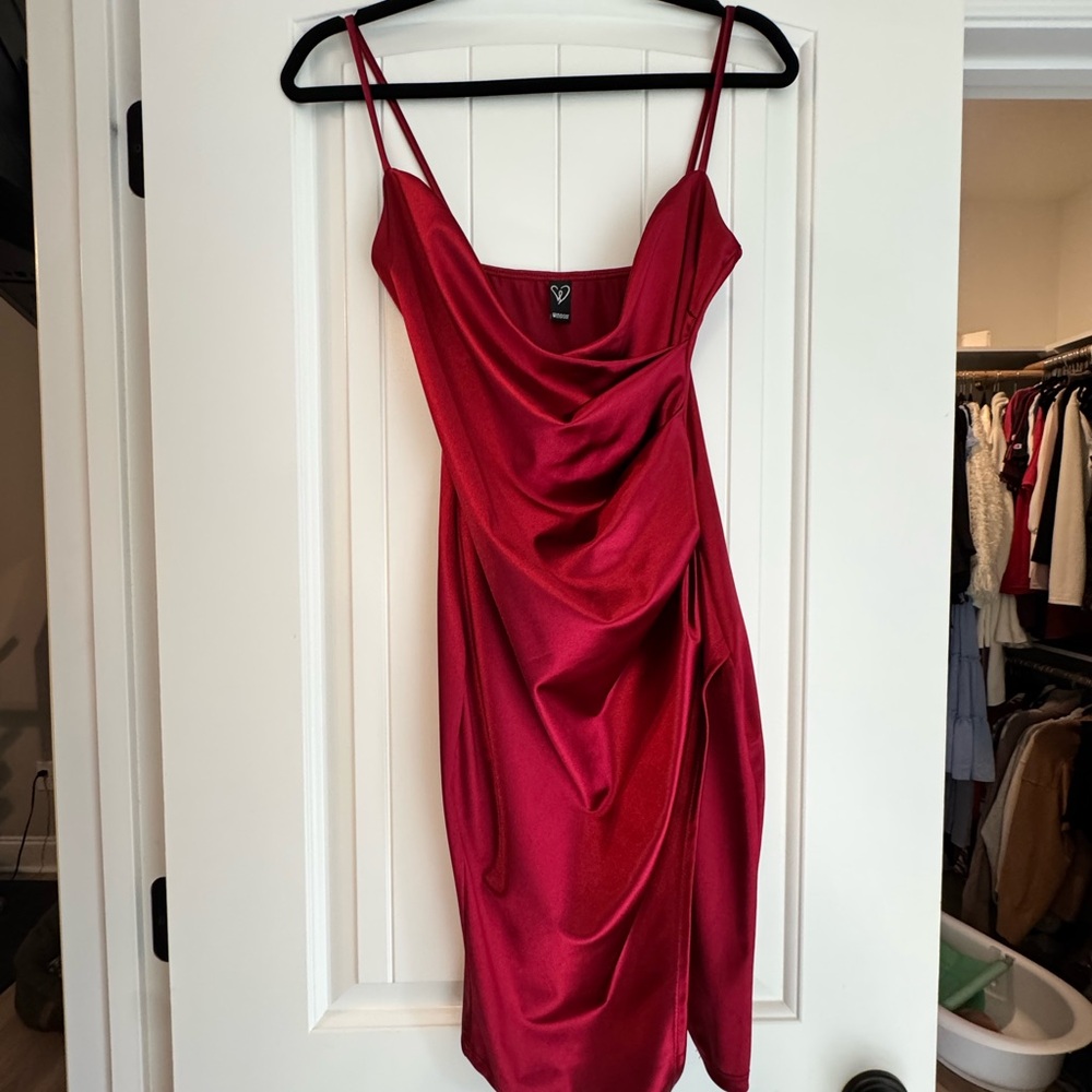 Windsor Burgundy Draped Mini Dress